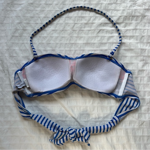 Design Lab Lord & Taylor Nautical Stripe Convertible Bandeau Bikini Top, S - Picture 2 of 10
